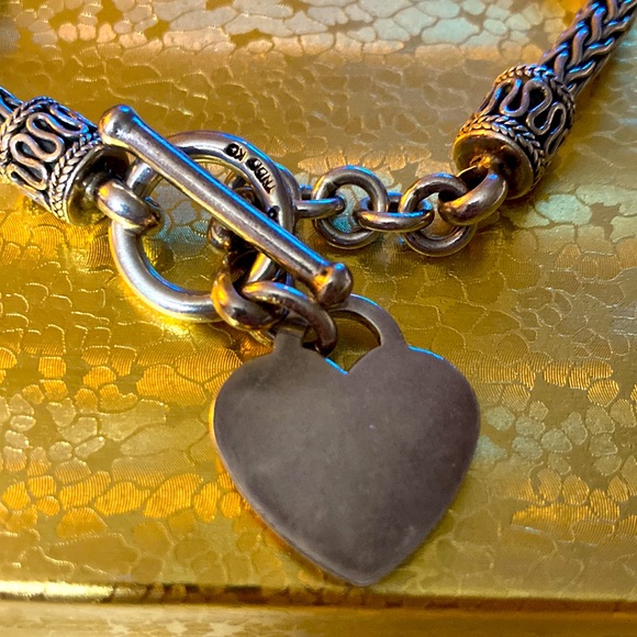 Sterling Silver Braided Rope & Heart Charm Bracelet - Picture 4 of 7